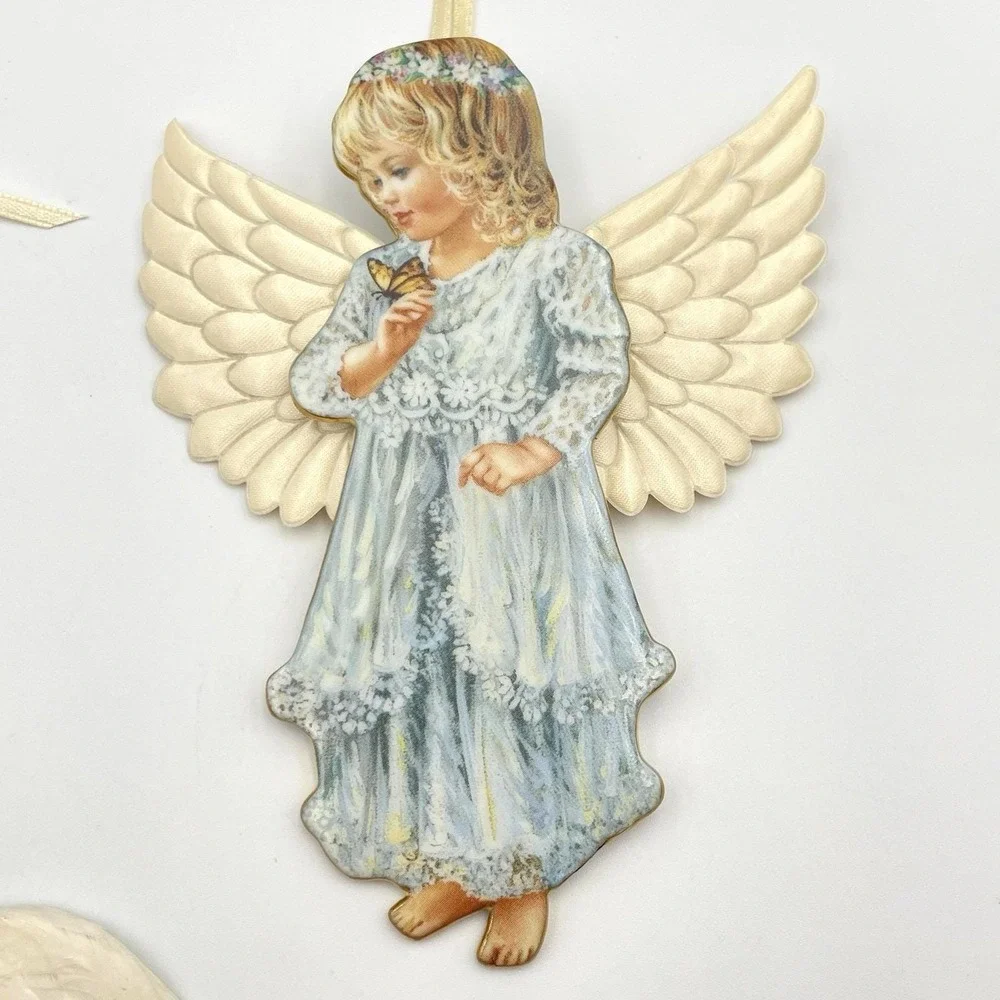 Vintage Bradford Editions Dona Gelsinger Angel Ornaments‎ 1990s Set of 3